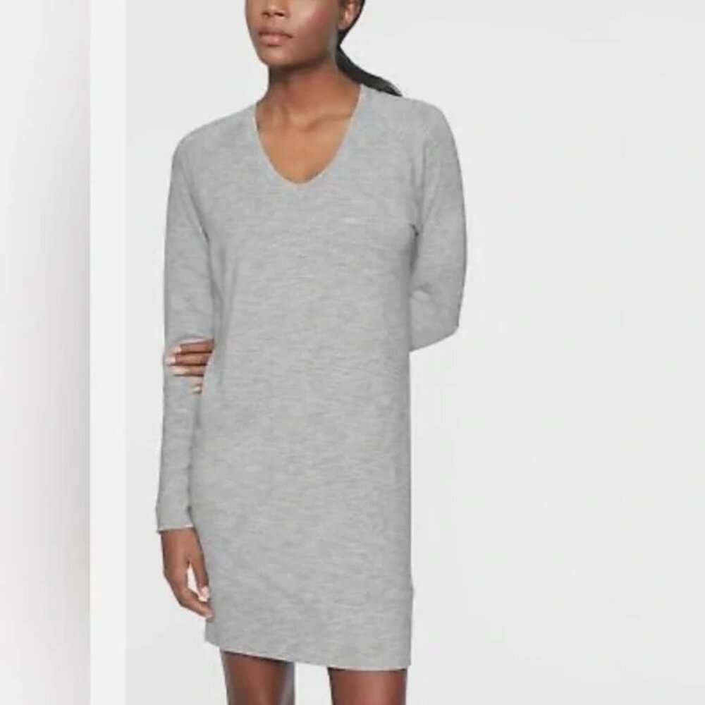 Athleta XS Gray Stretch Sweatshirt Dress Athleisure Athletic Sport NIRVANA